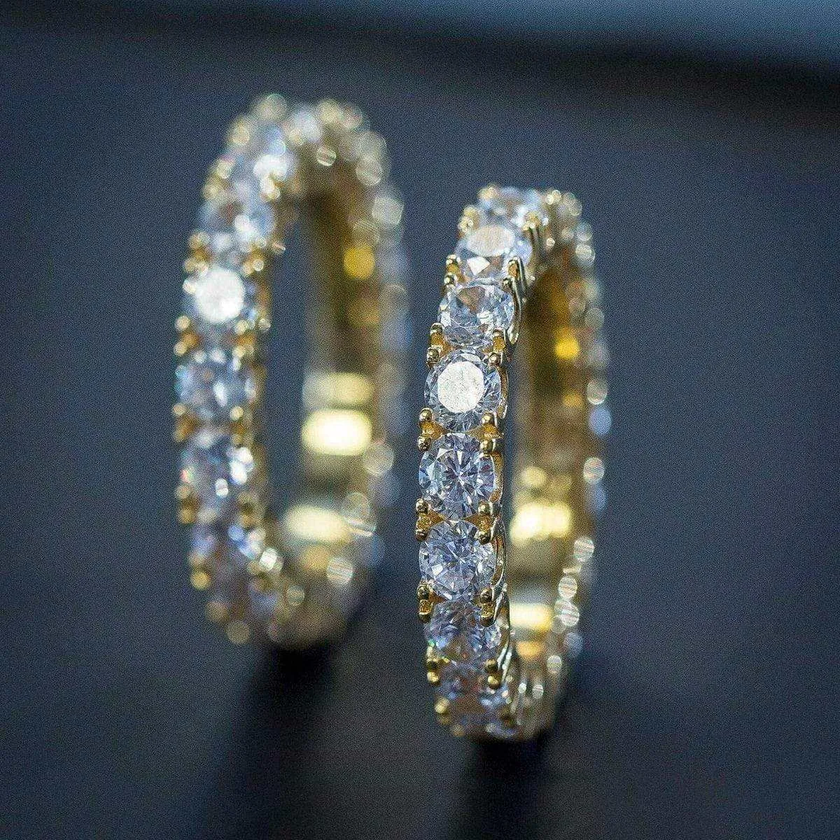 14k Solid Gold 4mm Single Layer Diamond Band Ring
