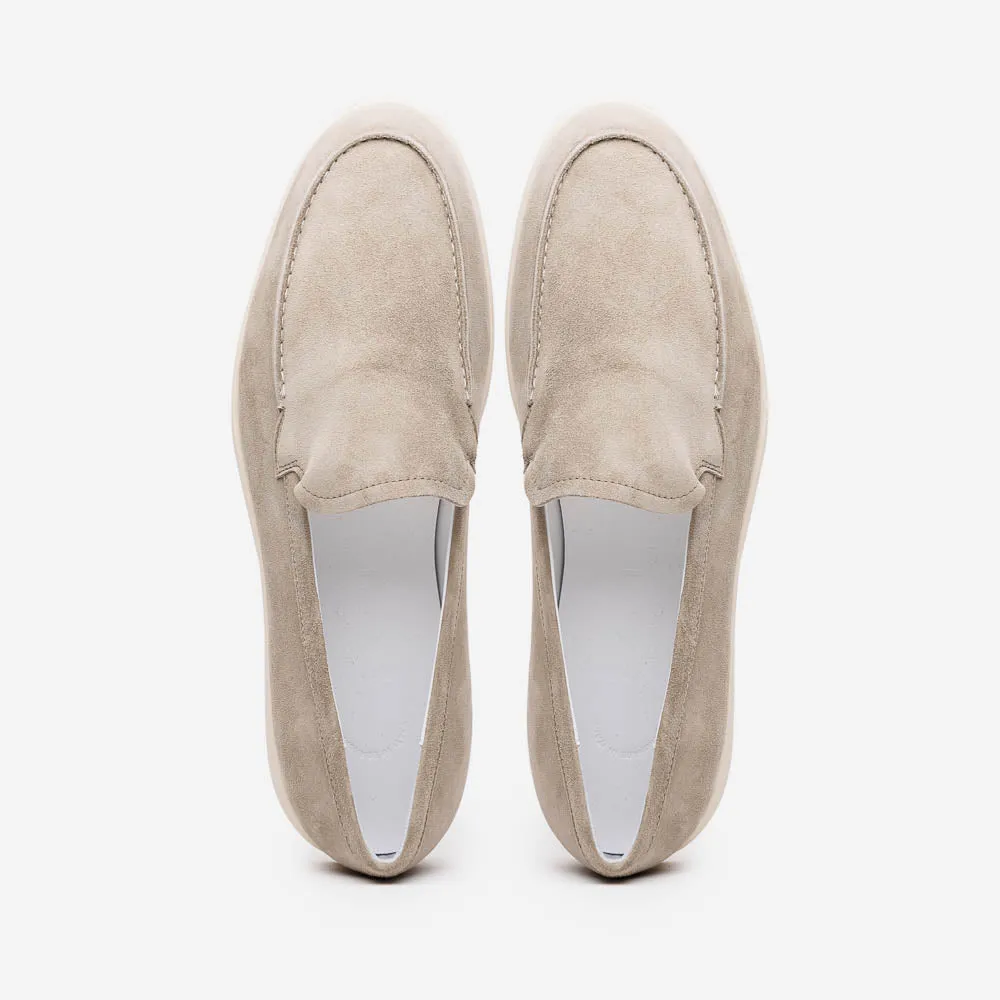 16-621-BON LIVORNO Sueded Italian Goatskin Loafer Bone