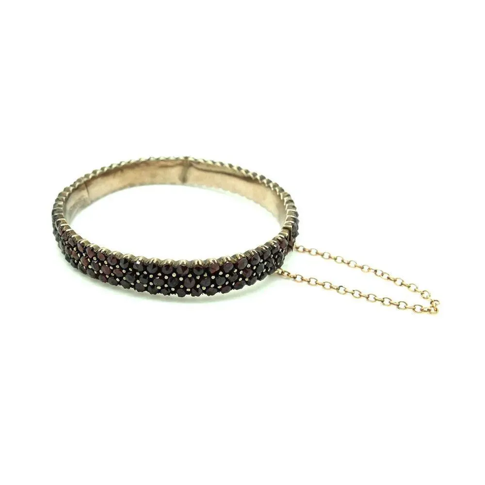 Antique Victorian Garnet Bangle Bracelet