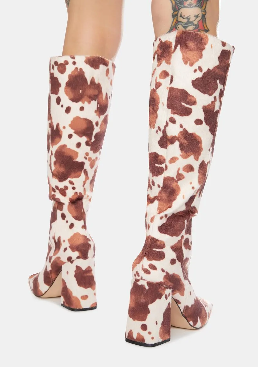 Apology Cowhide Knee High Boots