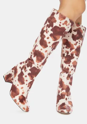 Apology Cowhide Knee High Boots