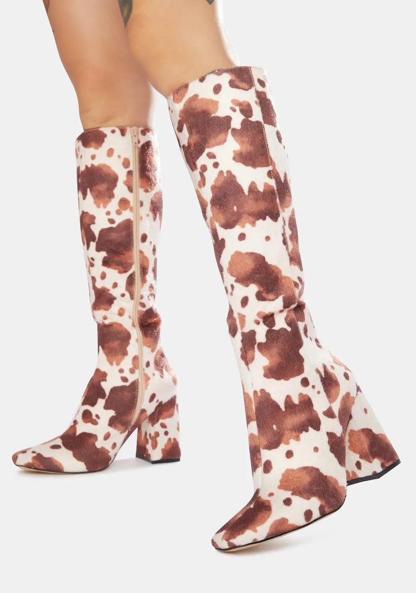 Apology Cowhide Knee High Boots