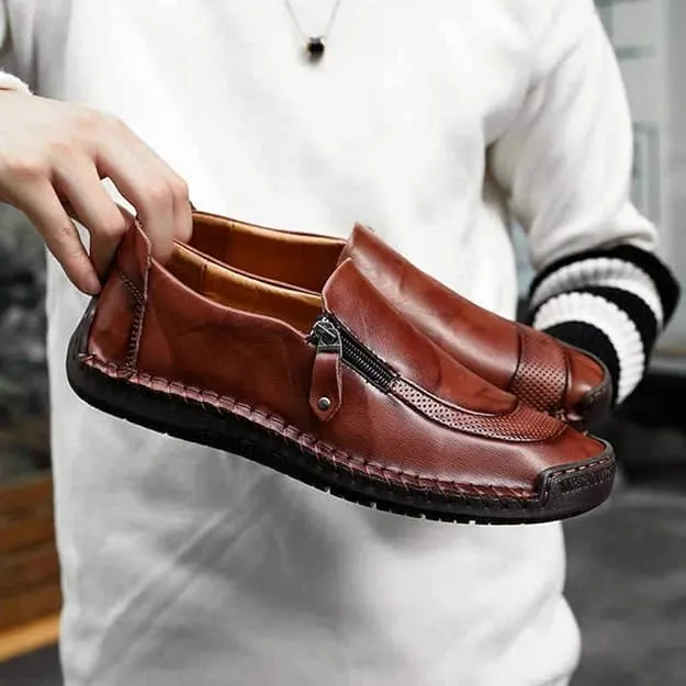 Asifn Men Casual Leather Loafers Summer Walking Shoes Fashionable Boat Moccasins Slip on Comfortable Driving Footwear