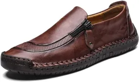 Asifn Men Casual Leather Loafers Summer Walking Shoes Fashionable Boat Moccasins Slip on Comfortable Driving Footwear