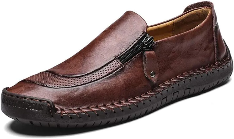 Asifn Men Casual Leather Loafers Summer Walking Shoes Fashionable Boat Moccasins Slip on Comfortable Driving Footwear