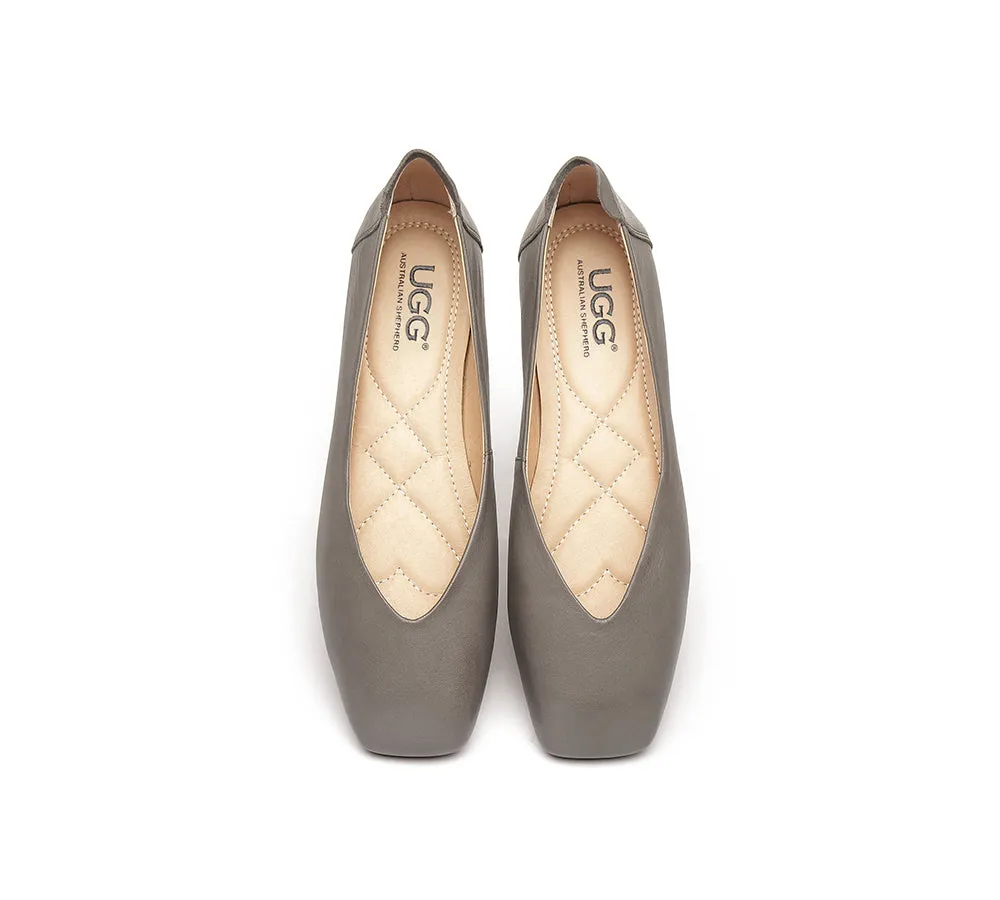 AUSTRALIAN SHEPHERD® Women Leather Square Toe Ballet Flats Linda