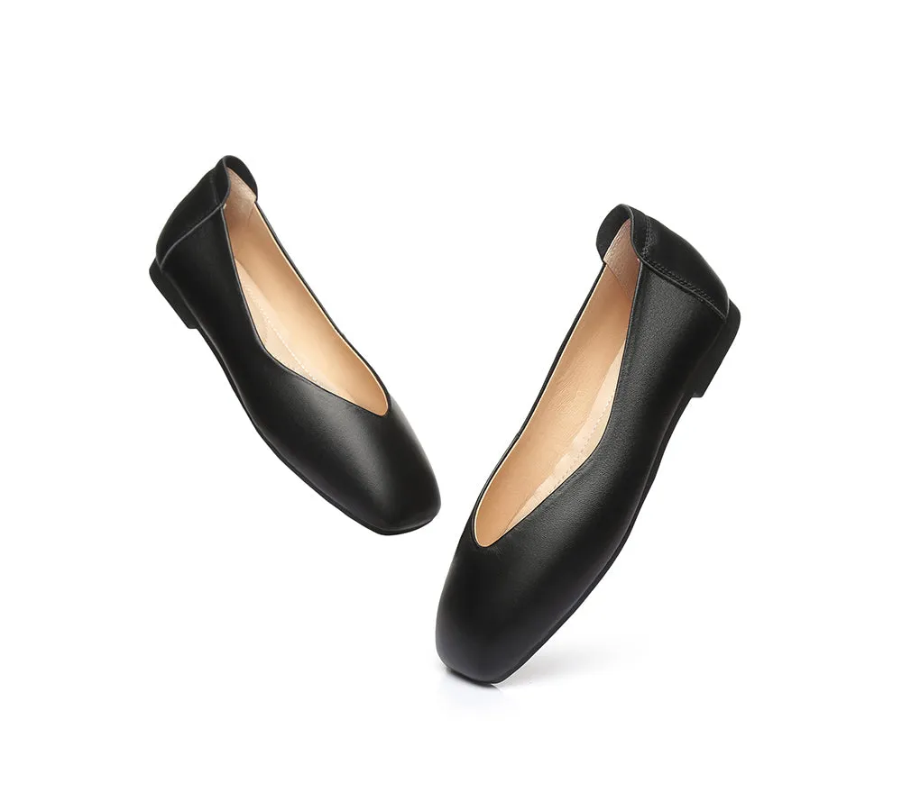 AUSTRALIAN SHEPHERD® Women Leather Square Toe Ballet Flats Linda