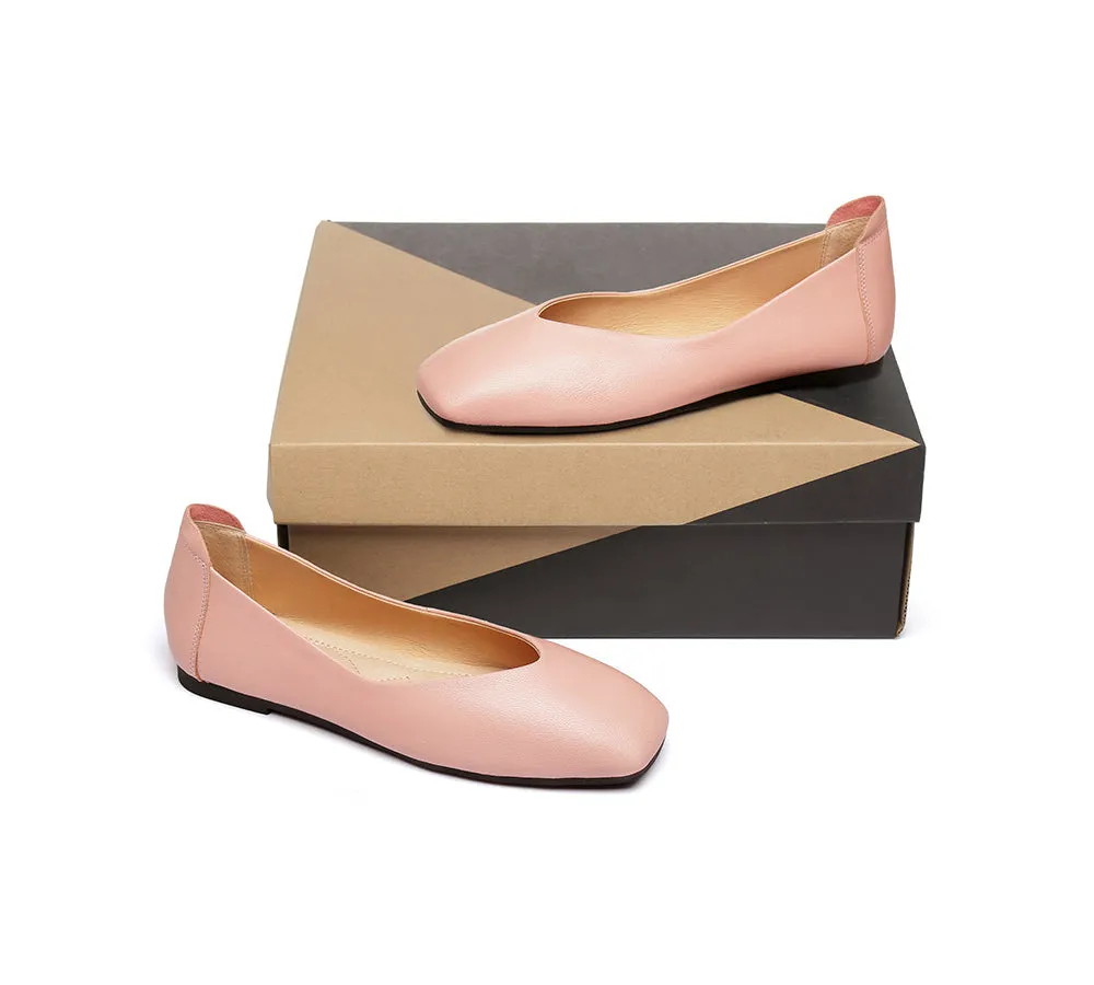 AUSTRALIAN SHEPHERD® Women Leather Square Toe Ballet Flats Linda
