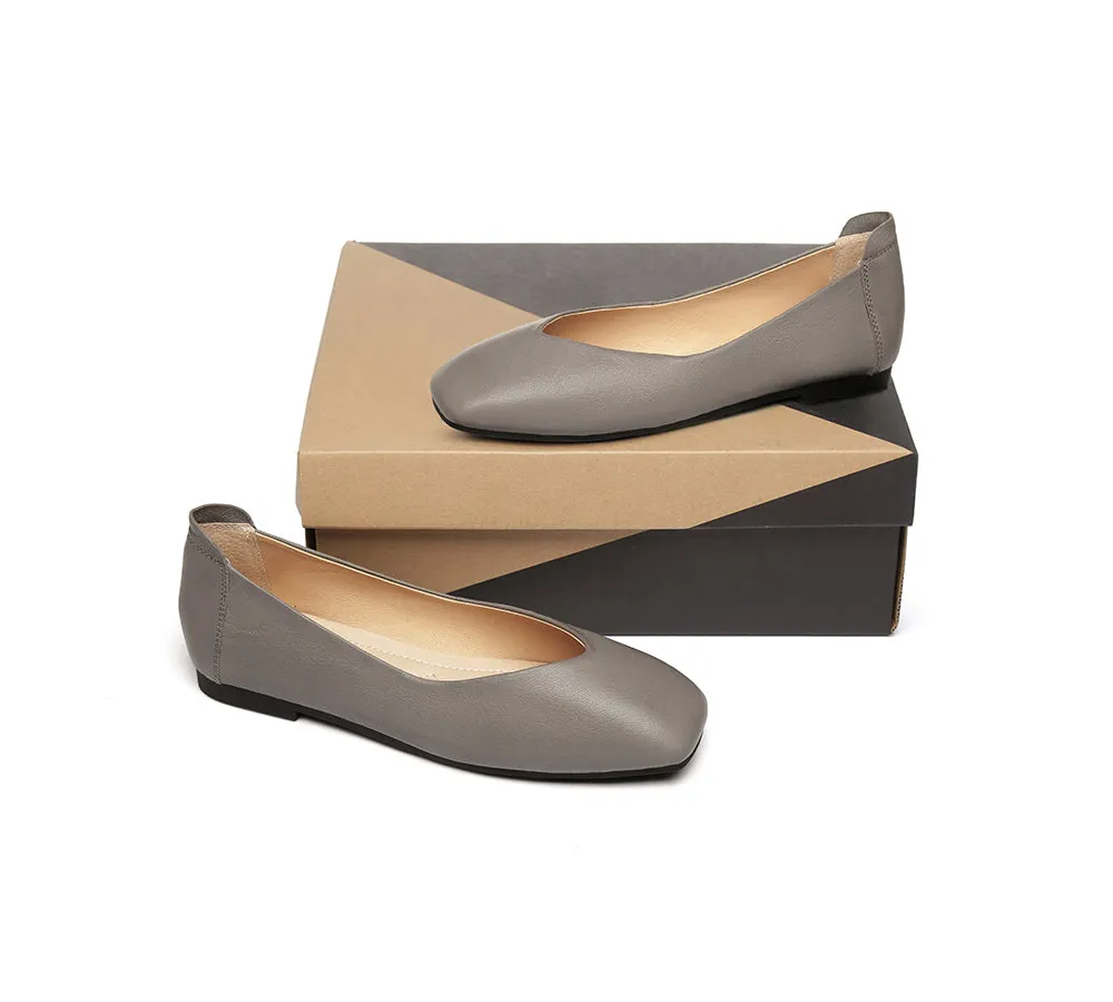 AUSTRALIAN SHEPHERD® Women Leather Square Toe Ballet Flats Linda
