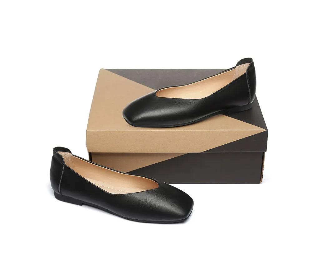 AUSTRALIAN SHEPHERD® Women Leather Square Toe Ballet Flats Linda