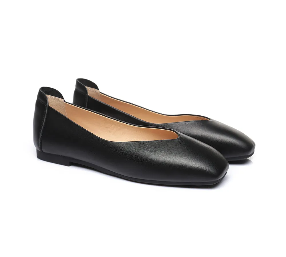 AUSTRALIAN SHEPHERD® Women Leather Square Toe Ballet Flats Linda