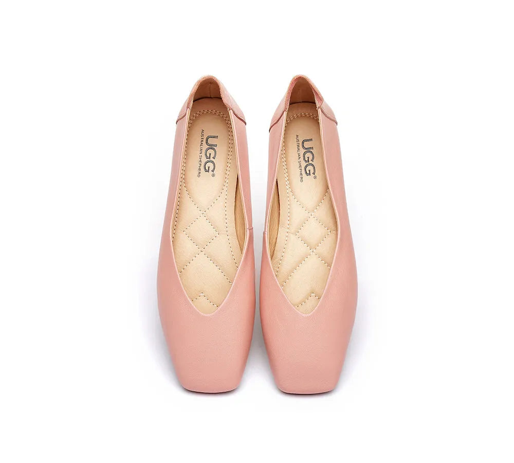 AUSTRALIAN SHEPHERD® Women Leather Square Toe Ballet Flats Linda