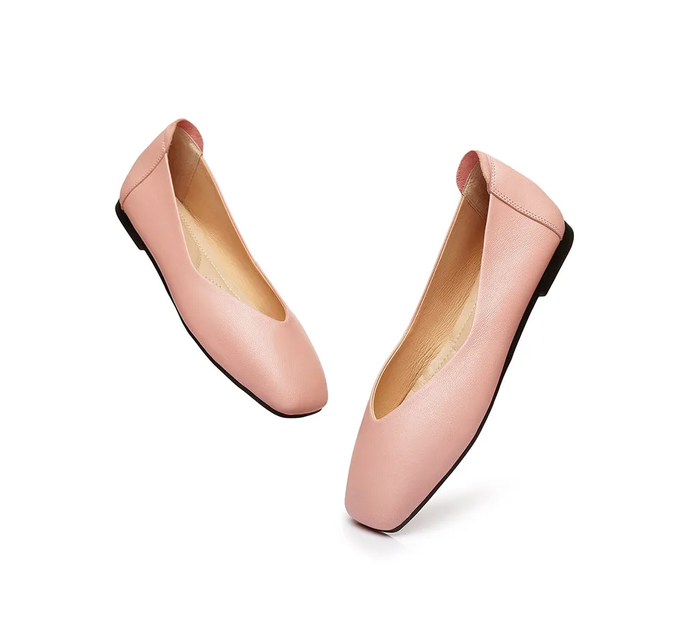 AUSTRALIAN SHEPHERD® Women Leather Square Toe Ballet Flats Linda