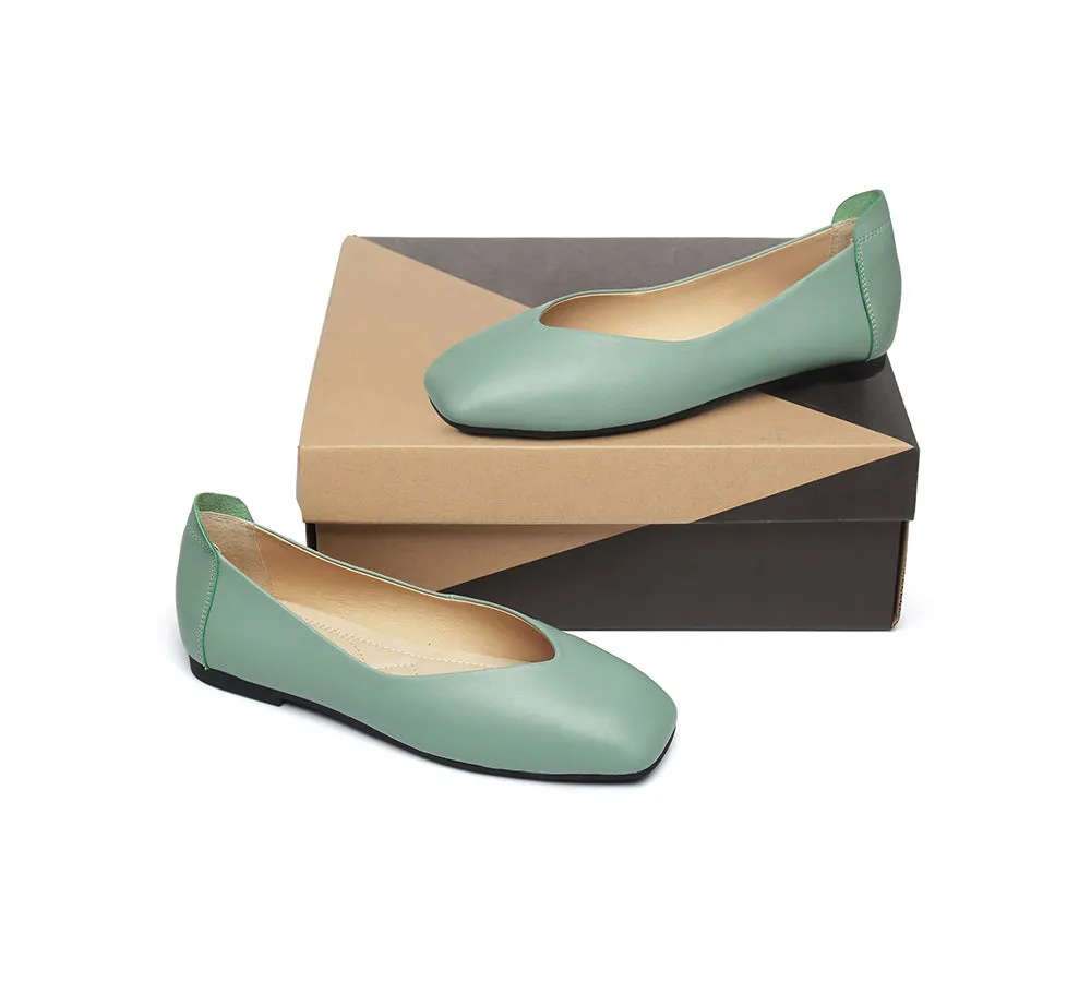 AUSTRALIAN SHEPHERD® Women Leather Square Toe Ballet Flats Linda