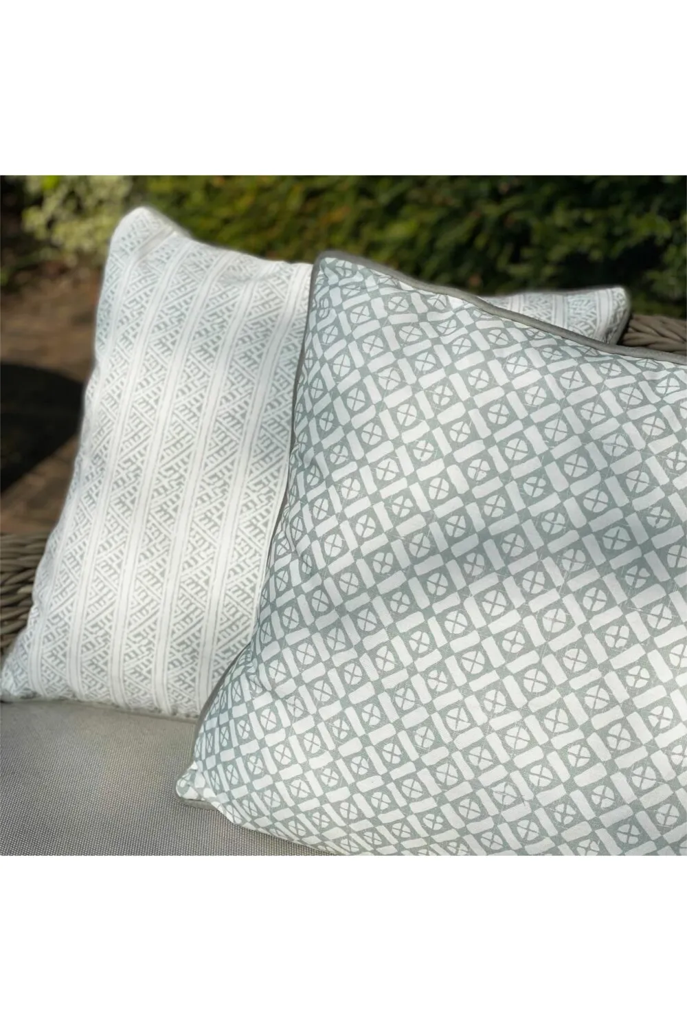 Batik Print Outdoor Throw Pillow | Andrew Martin Ostuni