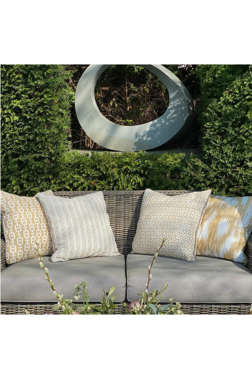 Batik Print Outdoor Throw Pillow | Andrew Martin Ostuni