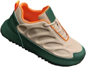 Big Size Popular Men's Retro Trend Thick-Soled Heightened Running Shoes, Fashionable and Simple Fitness Sports, Solid Color Comfortable Athleisure Shoes