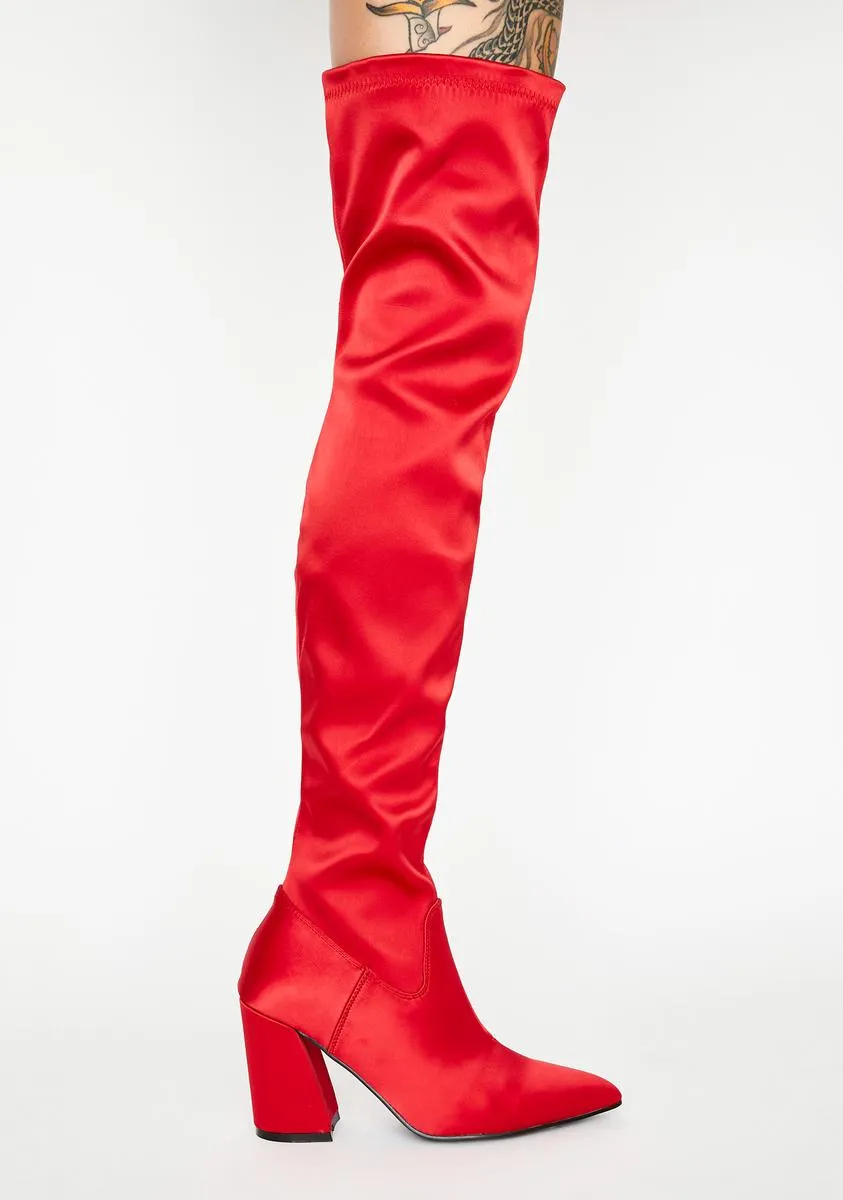 Bleeding Hearts Satin Boots