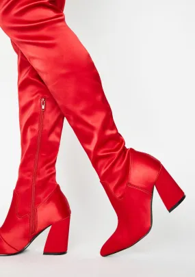 Bleeding Hearts Satin Boots