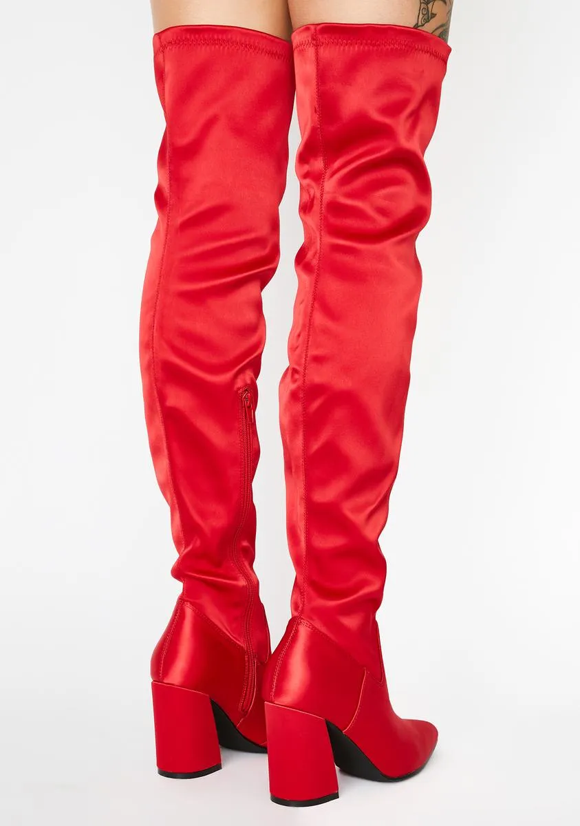 Bleeding Hearts Satin Boots