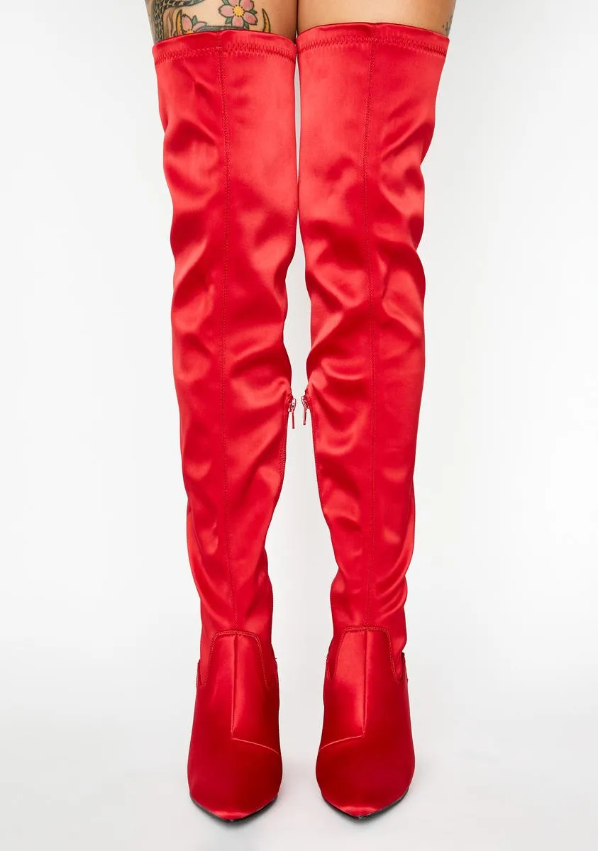 Bleeding Hearts Satin Boots