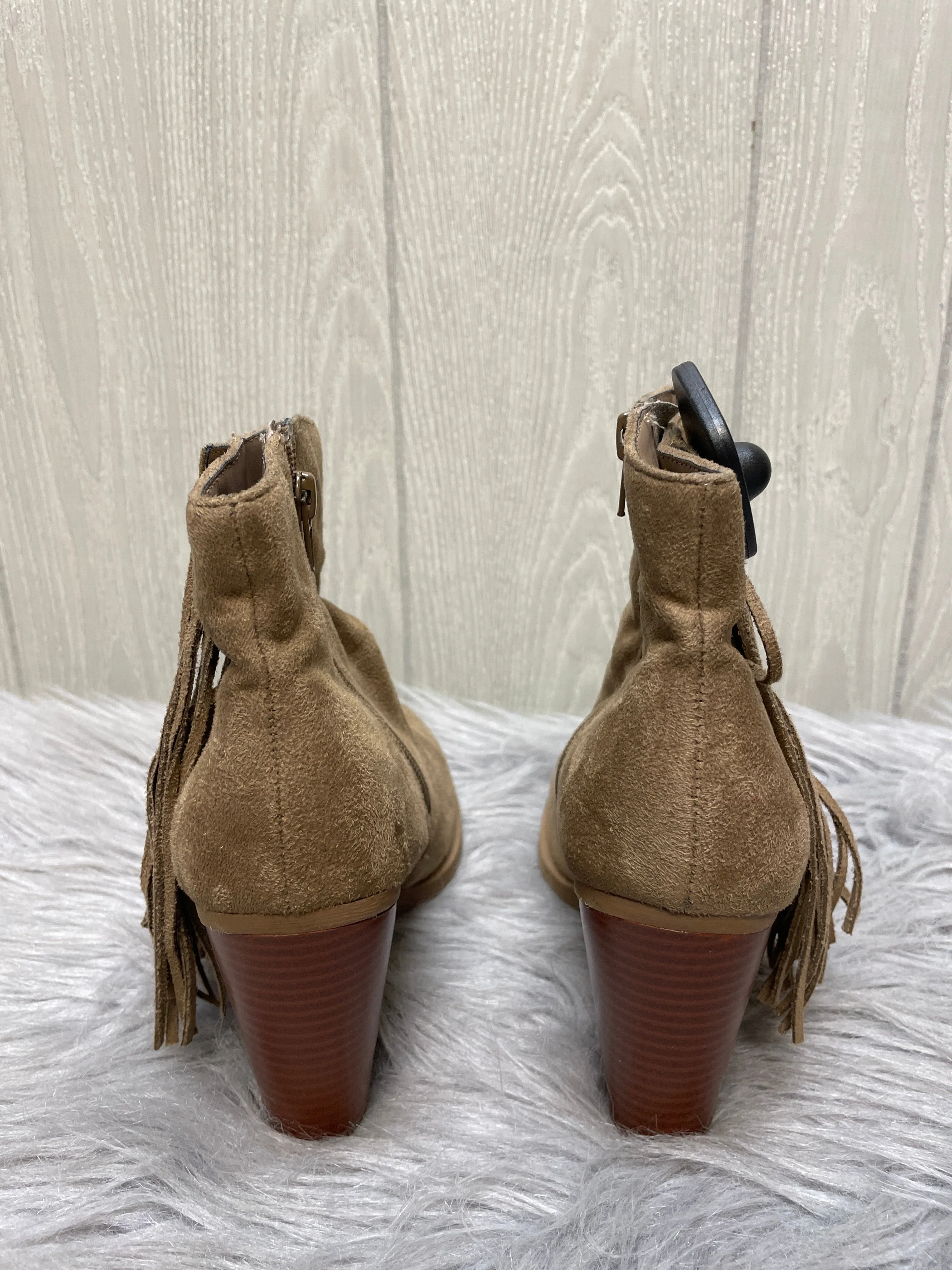 Boots Ankle Heels By Y Not In Tan, Size: 6.5