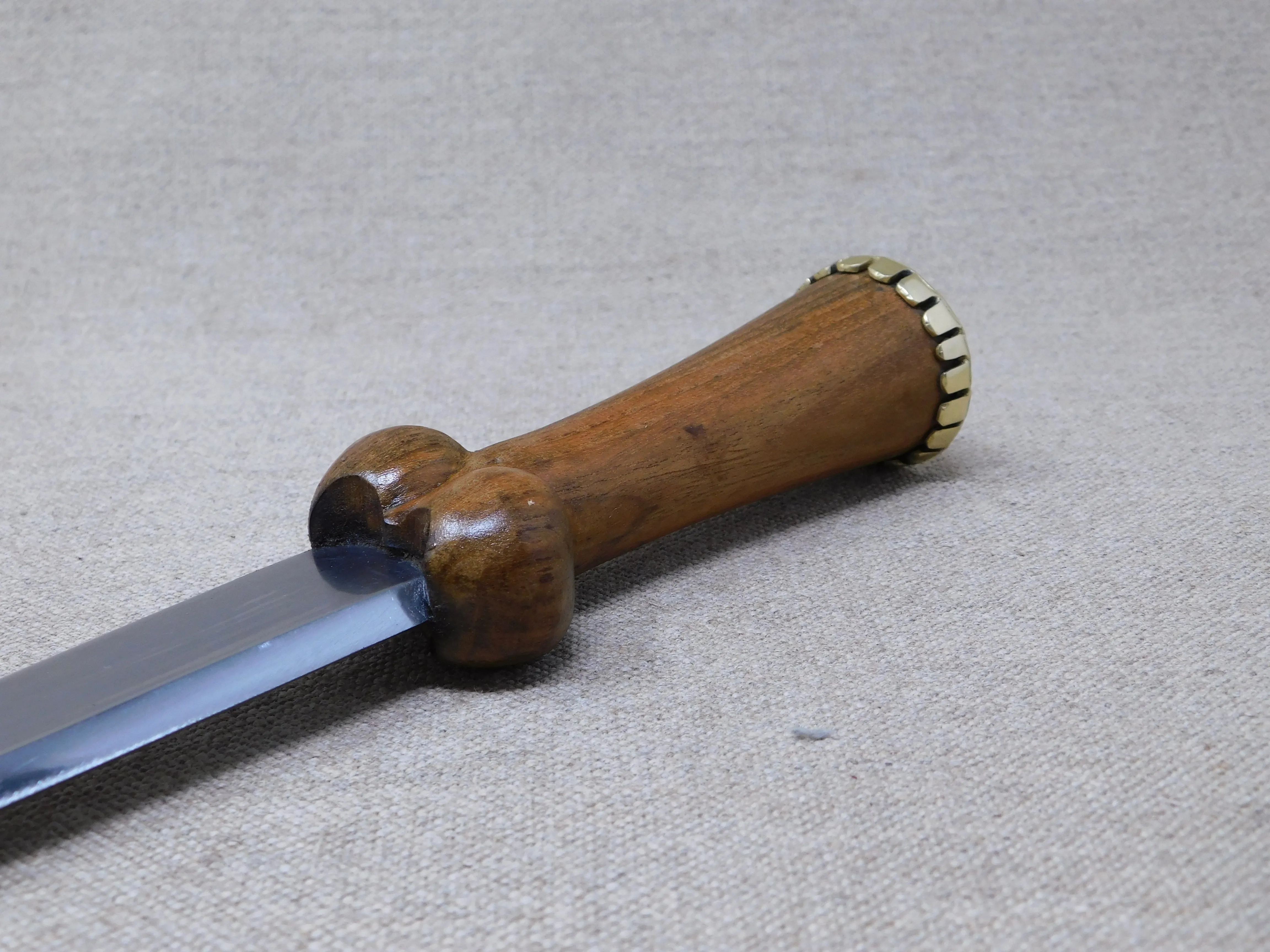 Brass capped medieval bollock dagger 14thC