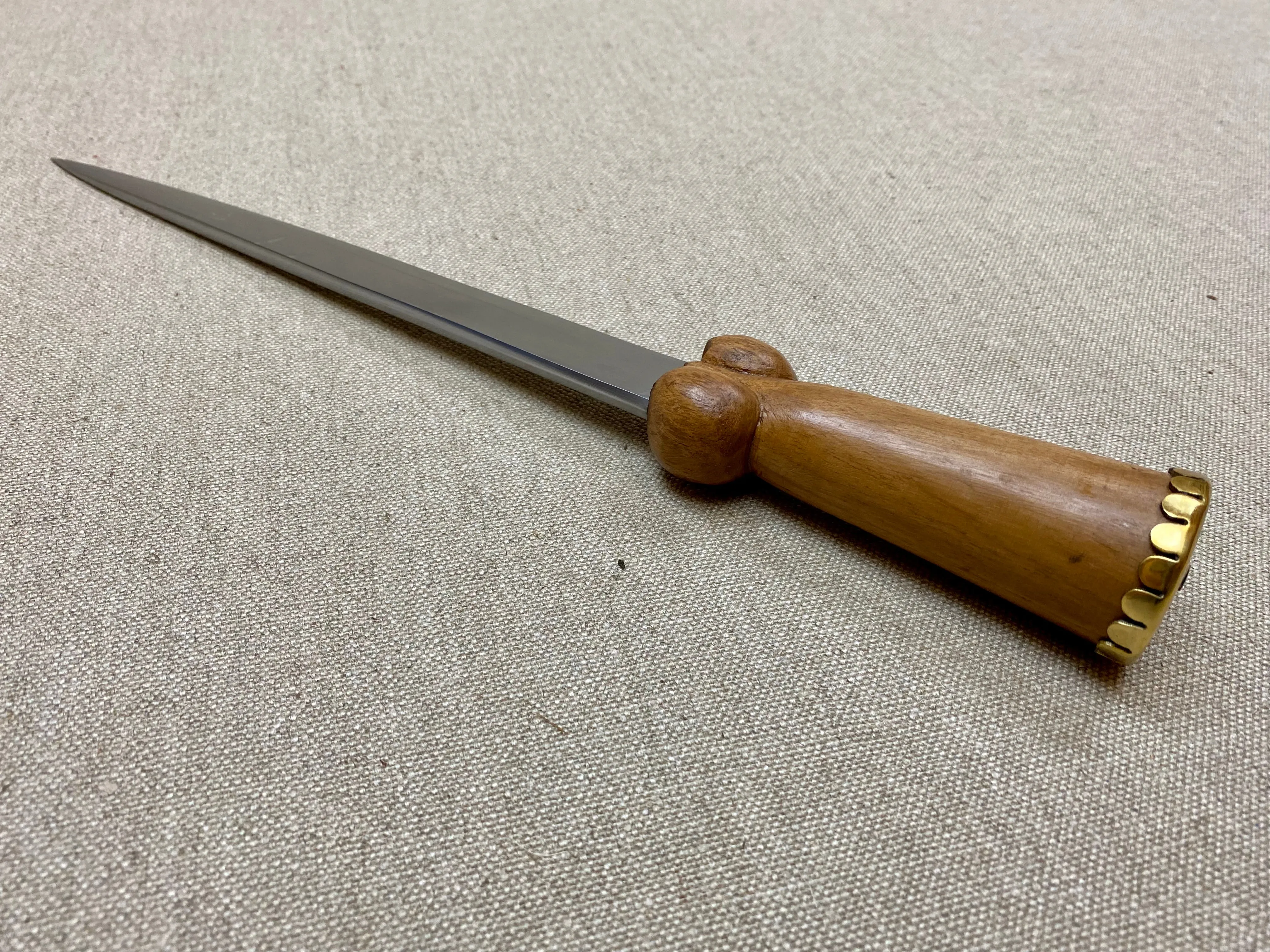 Brass capped medieval bollock dagger 14thC