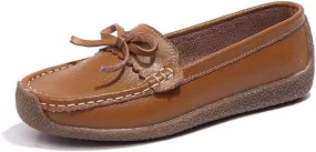 Casual Genuine Leather Comfortable Lightweight Driving Moaccasins Classic Fashion Buckle Slip On Ladies Driving Loafer Flat Shoes