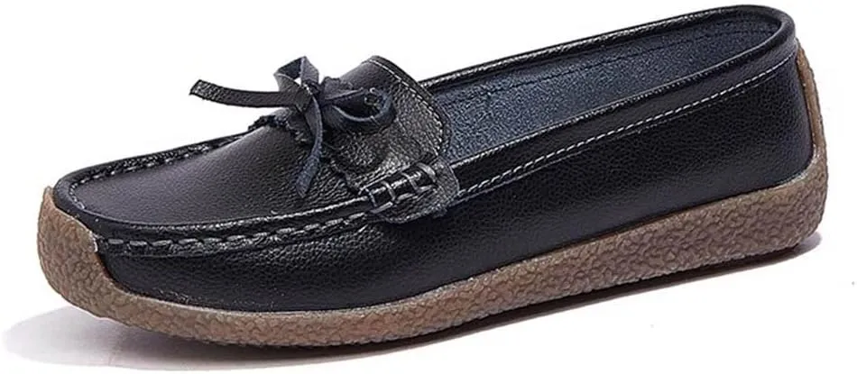 Casual Genuine Leather Comfortable Lightweight Driving Moaccasins Classic Fashion Buckle Slip On Ladies Driving Loafer Flat Shoes