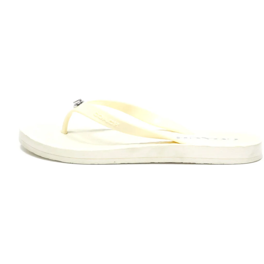 Coach Abbigail Slippers Rubber White Colour For Women