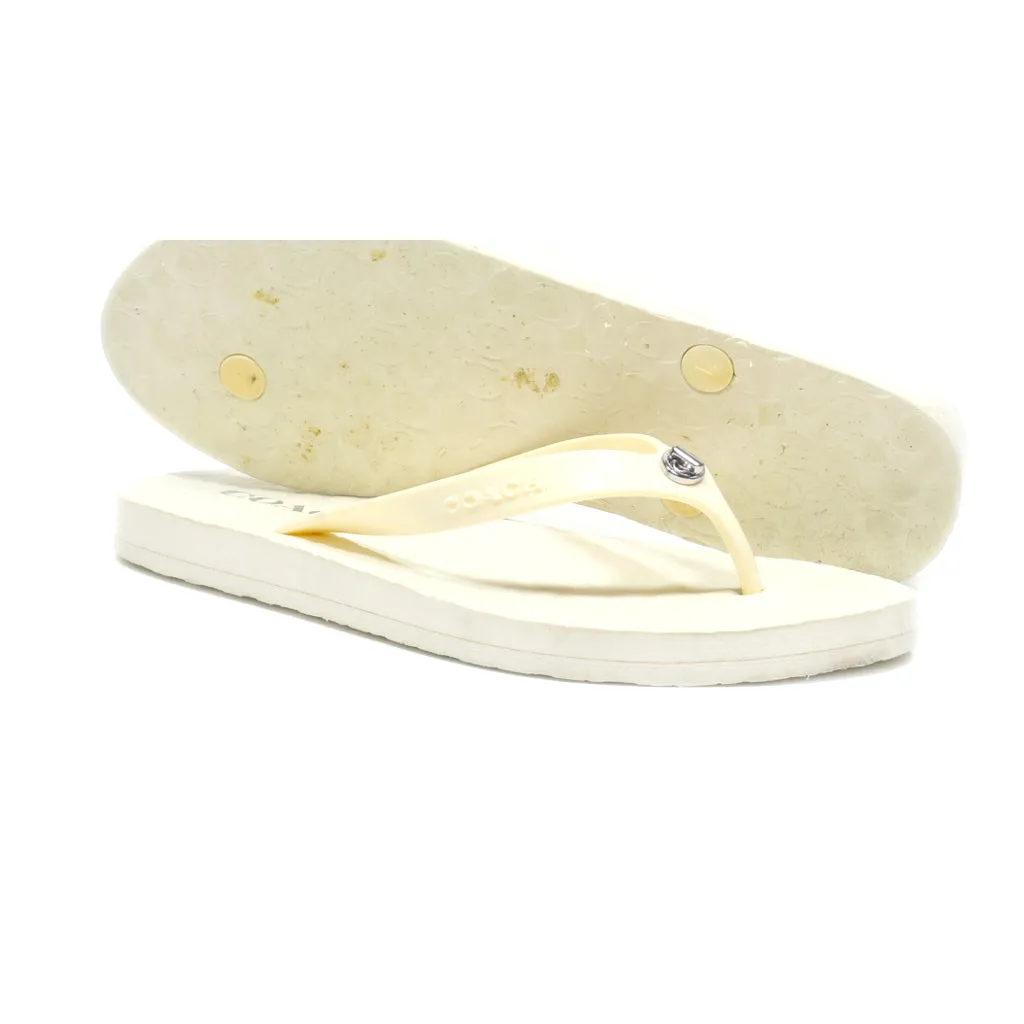 Coach Abbigail Slippers Rubber White Colour For Women