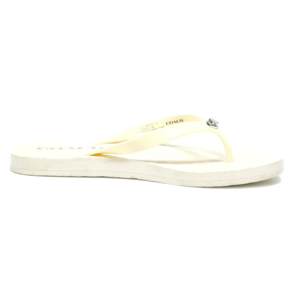 Coach Abbigail Slippers Rubber White Colour For Women