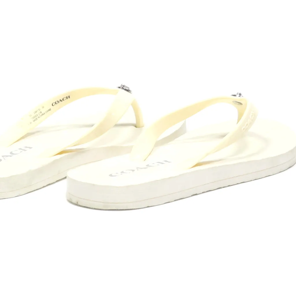 Coach Abbigail Slippers Rubber White Colour For Women