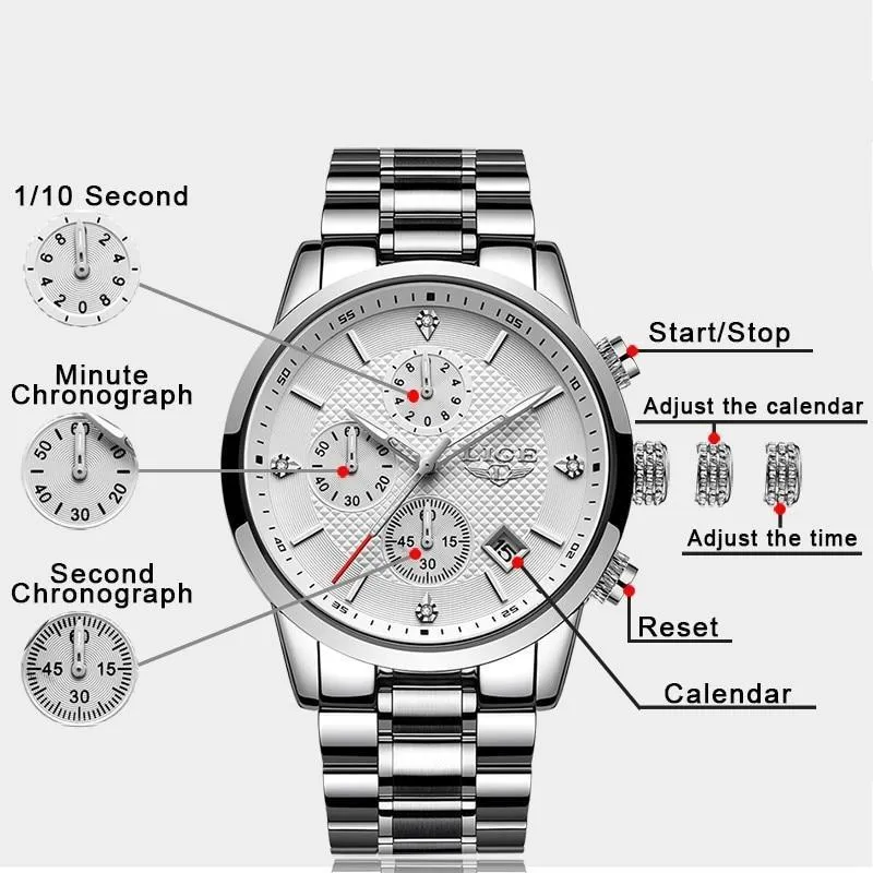 Darren Stainless Steel Chronograph Watch