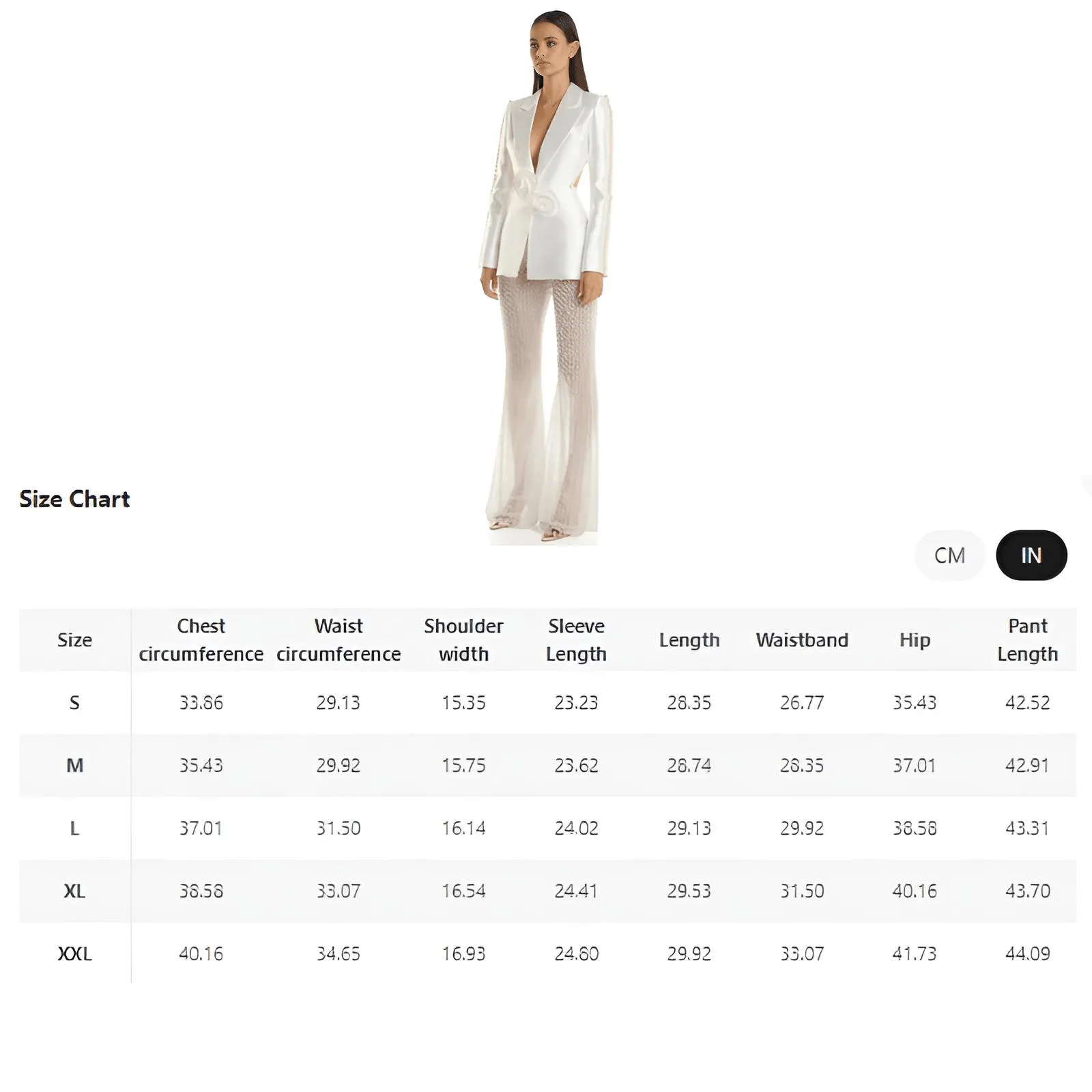 Designer Runway Fashion Women's Hollow Out Pearl Blazer Pant Set