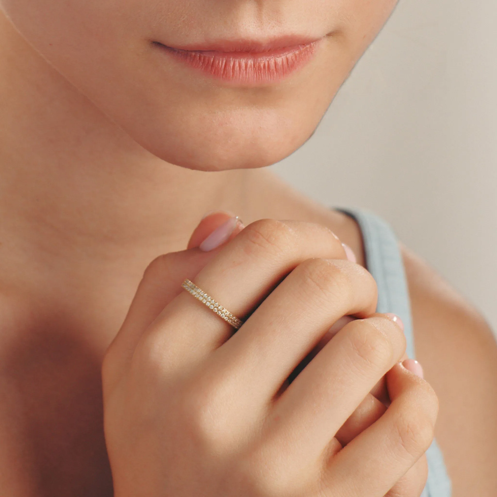 Diamond Eternity Band - 14K Rose Gold