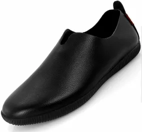 Driving Moccasins Smoking Loafer for Men Round Toe Genuine Leather Anti-Slip Lightweight Flat Heel Walking Slip on for Any Attire