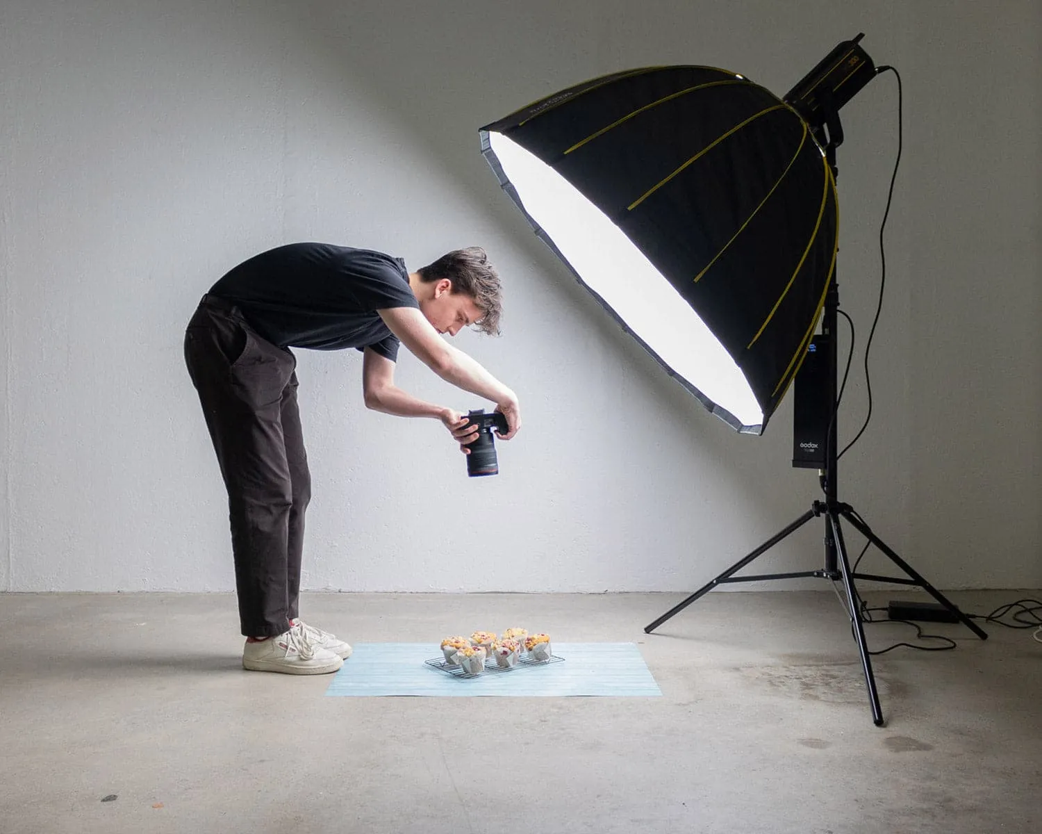 Flat Lay Instagram Backdrop - 'Nambucca' Blue Wooden (56cm x 87cm)
