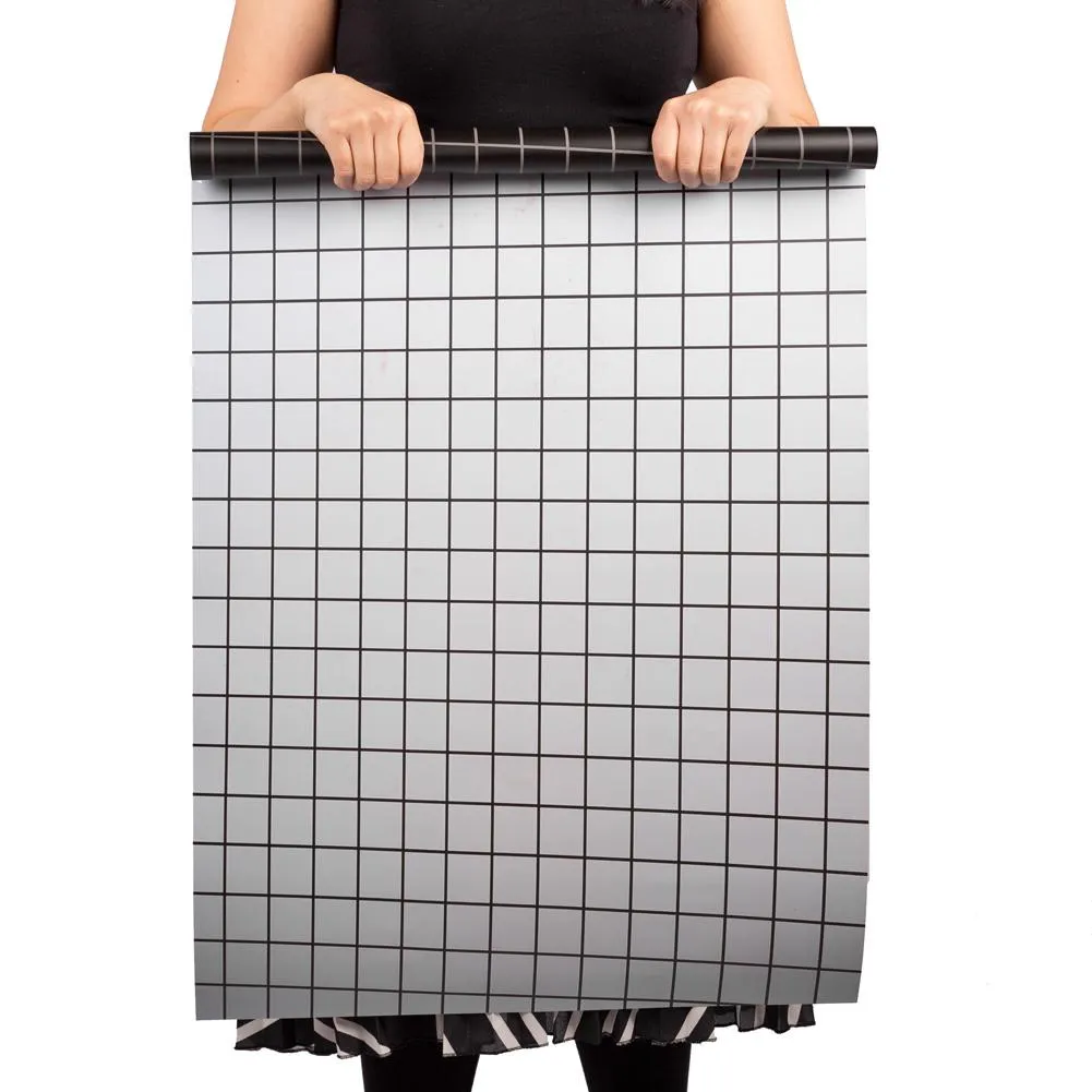 Flat Lay Instagram Backdrop - White 'Glebe' Minimal Grid (56cm x 87cm)