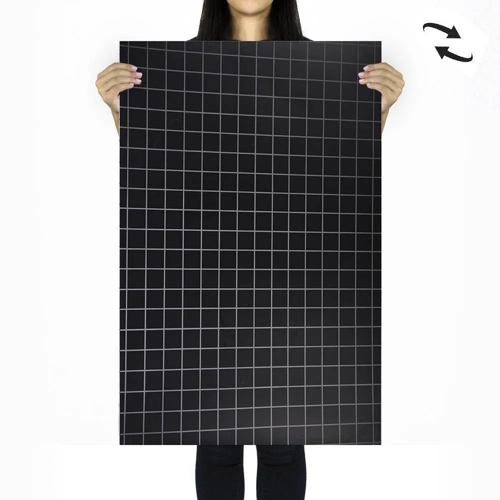 Flat Lay Instagram Backdrop - White 'Glebe' Minimal Grid (56cm x 87cm)