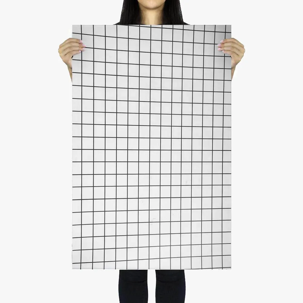 Flat Lay Instagram Backdrop - White 'Glebe' Minimal Grid (56cm x 87cm)
