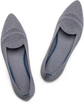 Frank Mully Women's Casual Loafer Flats Slip On Loafer Shoes Comfortable Knit Flat Shoes Classics Pointy Toe Loafer Flats,for Work,Travel