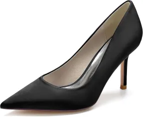 FufoneUS Wedding Bridal Shoes Women's Stiletto High Heel Dress Pumps Pointed Toe Evening Party Shoes,Black,9