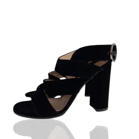 Gianvito Rossi Black Velvet Block Heels