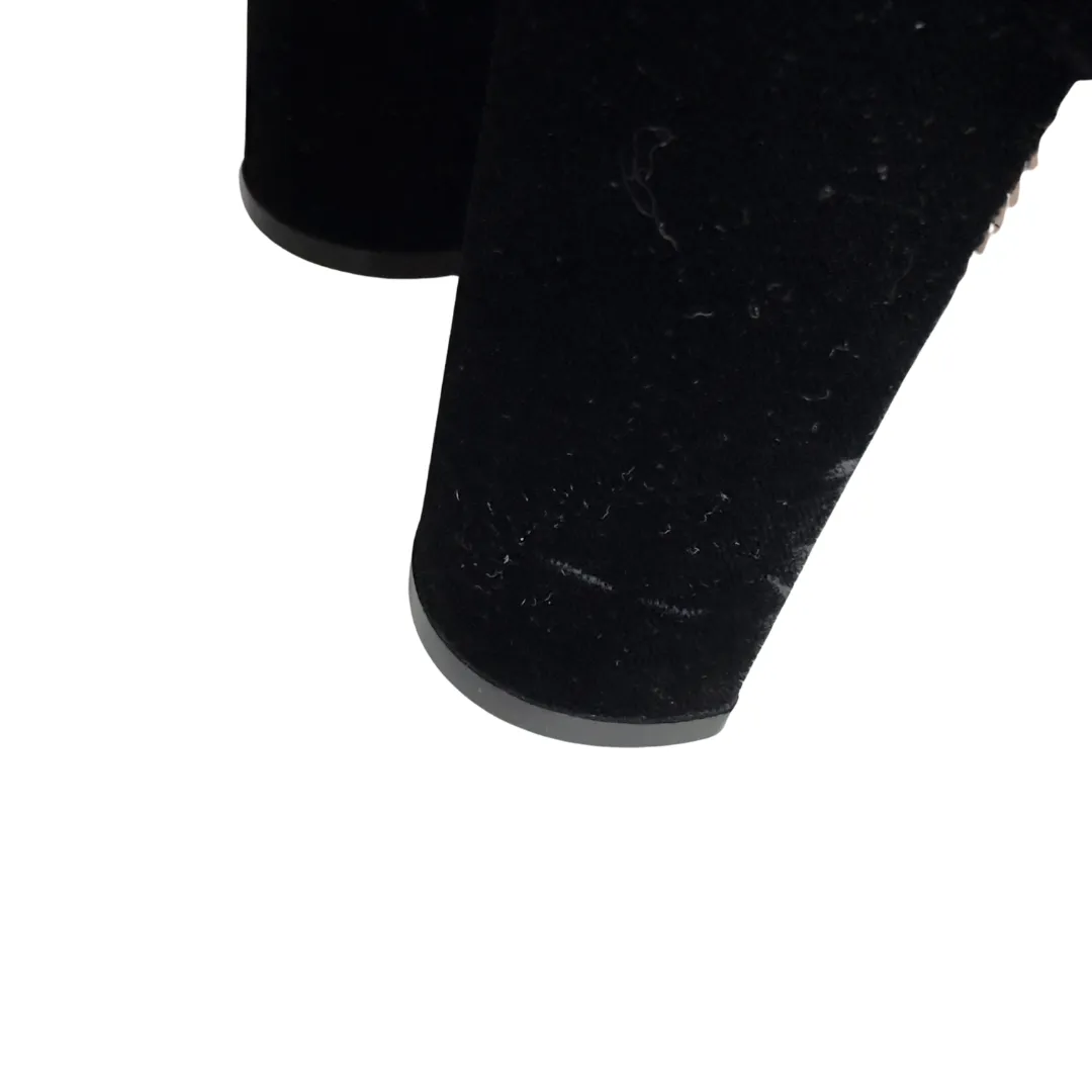 Gianvito Rossi Black Velvet Block Heels