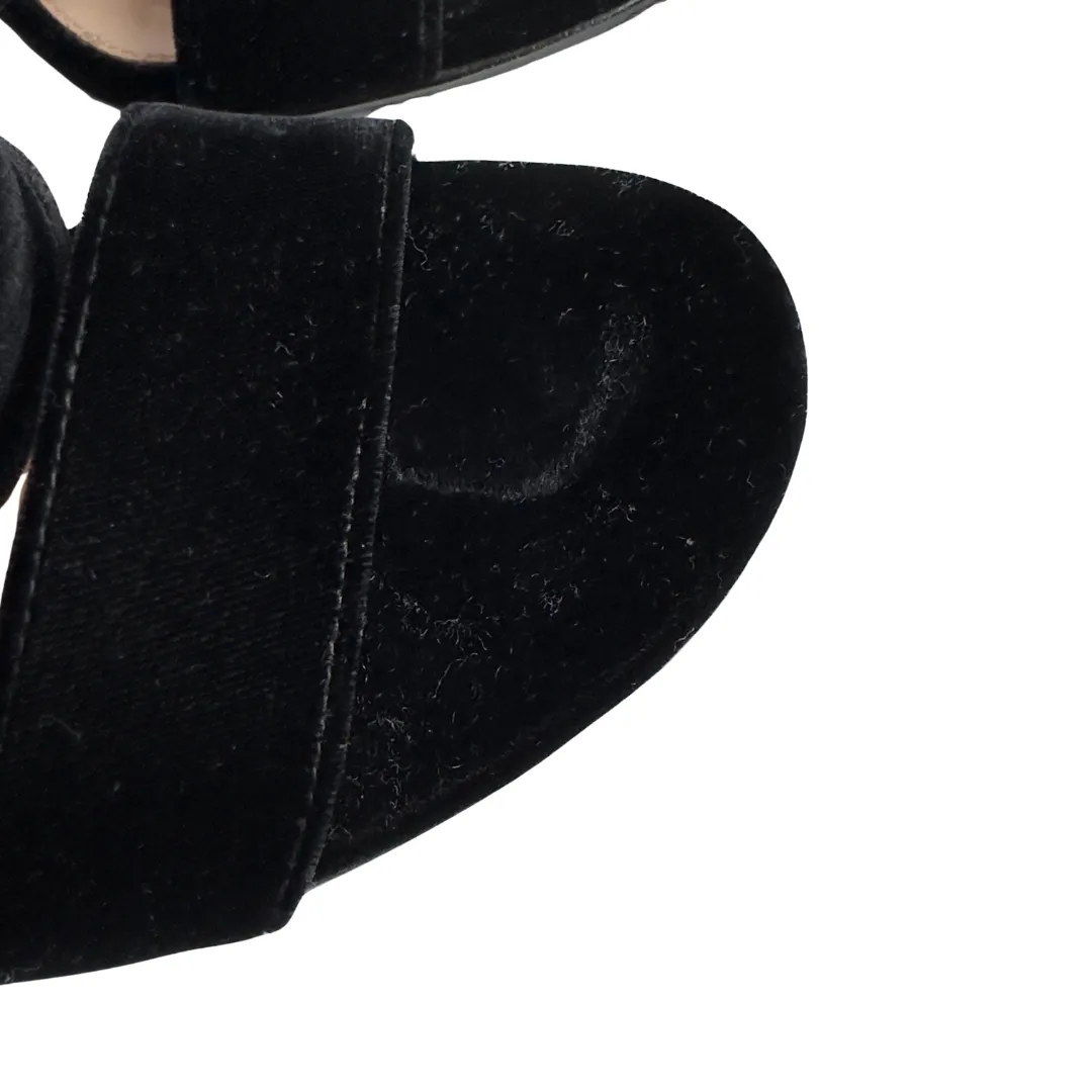 Gianvito Rossi Black Velvet Block Heels