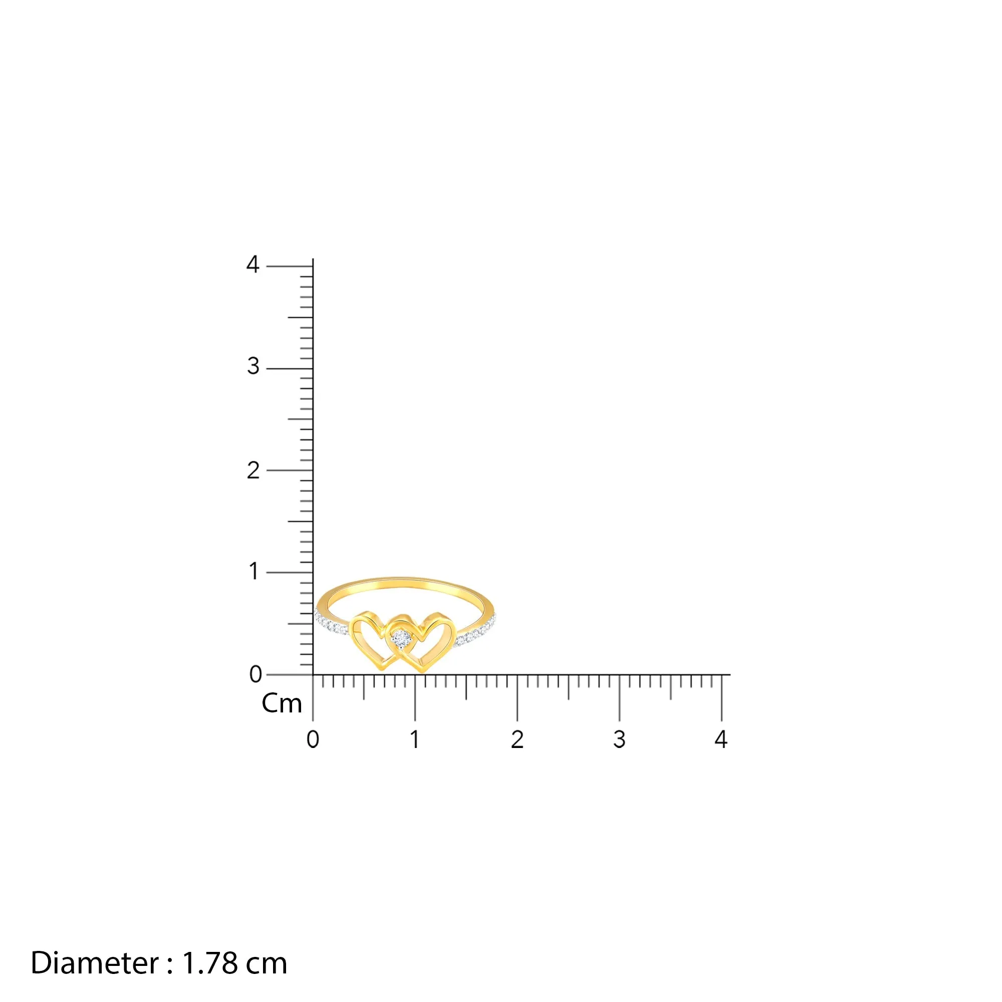 Gold Twin Hearts Diamond Ring