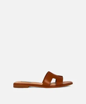 Haydn Leather Slide - Cognac