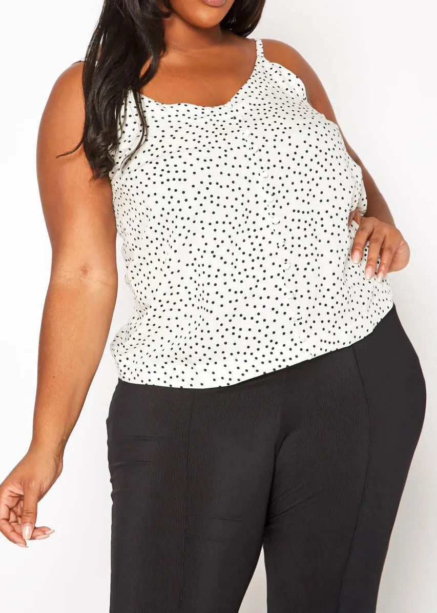 HI Curvy Plus Size Women Polka Dot Cami Top